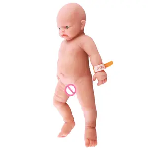 18 inç silikon gerçekçi yeniden doğmuş bebek bebek erkek tam silikon oyuncak
