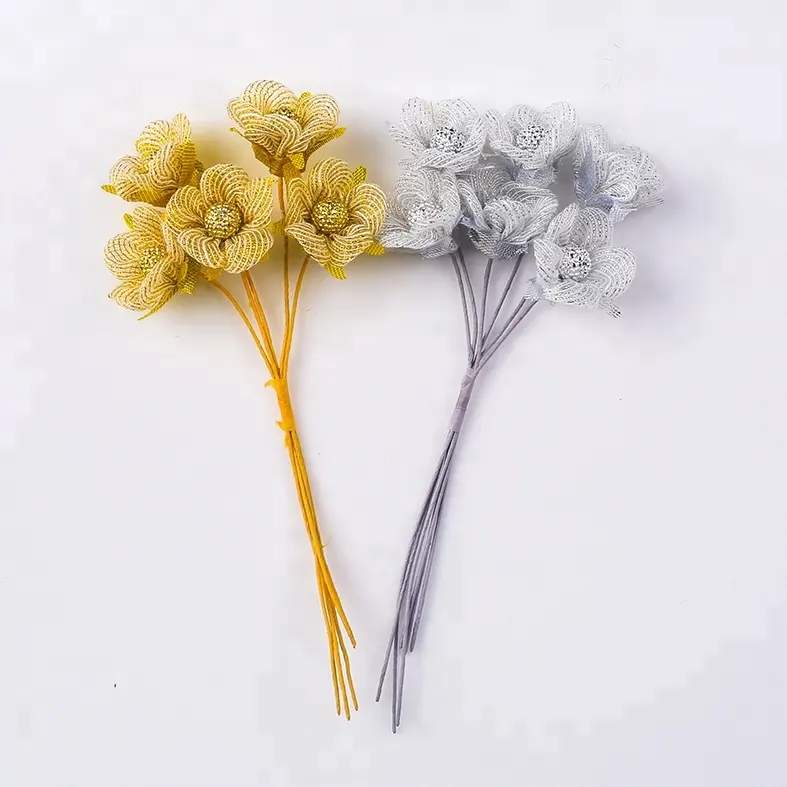 Flowers Wedding Artificial Golden And Silver Flower For Wedding Decoration