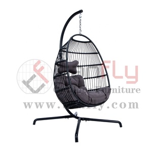 Patio <strong>Swing</strong> Hanging Chair <strong>Single</strong> Seat Outdoor Garden Egg Chair <strong>Swing</strong> with Stand - Product Image 6