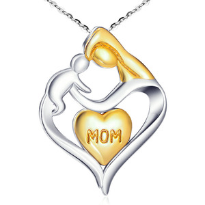 Colliers pour femmes 2018, bijoux, collier cœur d'amour couleur or, cadeaux pour la fête des mères - Product Image 1