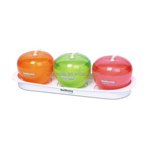 3pcs <strong>Apple</strong> Shape Plastic Candy Container Decorative Candy Jars Holiday - Product Image 1