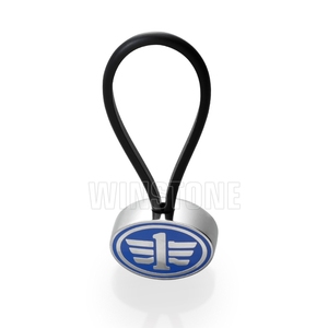 Porte-clés en métal émaillé bleu avec <span class=keywords><strong>logo</strong></span> <span class=keywords><strong>de</strong></span> <span class=keywords><strong>voiture</strong></span> Wing, sangle en plastique, impression UV, plaqué argent - Product Image 3