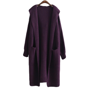 Extra Long Solid V-Neck <strong>Cardigan</strong> for <strong>Women</strong> Breathable Anti-Shrink Front Logo Pattern Decoration Long-Sleeved Abaya <strong>Pocket</strong> - Product Image 2