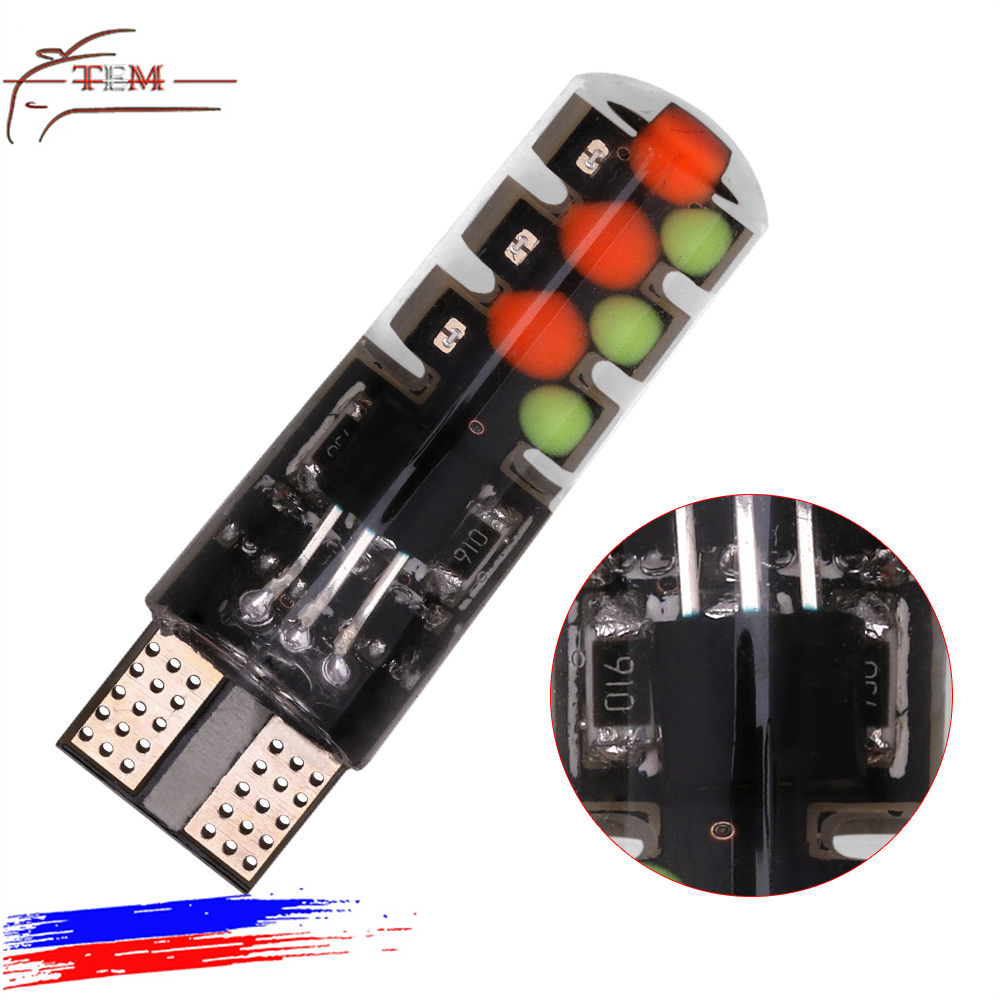 Светодиодная лампа T10 12SMD RGB с дистанционным управлением