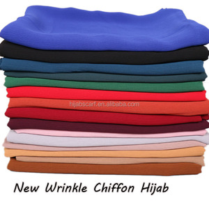 Sciarpa stropicciata da donna musulmana di nuovo stile <span class=keywords><strong>scialle</strong></span> in Chiffon <span class=keywords><strong>estivo</strong></span> di moda Hijab antirughe di colore solido - Product Image 4