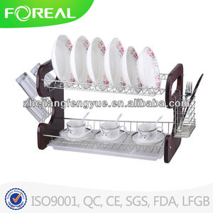 <span class=keywords><strong>2</strong></span> <span class=keywords><strong>niveles</strong></span> de madera junta de metal plato <span class=keywords><strong>escurridor</strong></span> - Product Image 1