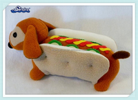 Peluche be chien, dessin animé, 3d, jouets en peluche, hamburger, pain