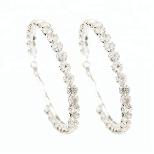 Idealway brincos grandes, brincos grandes de cristal rhinestones anel de arco em massa - Product Image 3