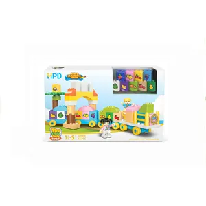 lego spielzeug große Suppliers-DIY Lernspiel zeug für Kinder Großhandel IQ Puzzle ABS Kunststoff Bausteine Toy Train Set