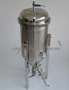 30L/7Gallon Stainless Steel Conical Beer Fermenter with all accessories,Wooden Case Protected, Micro Brew, Homebrew