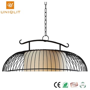 Solo colgante Simple Hotel moderno hierro negro mate tela colgante Luz - Product Image 2