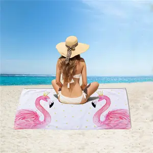 Toptan bohemian plaj havlusu-Özelleştirilmiş Flamingo Mikrofiber Plaj Havlusu Bohemian Deniz Havlu