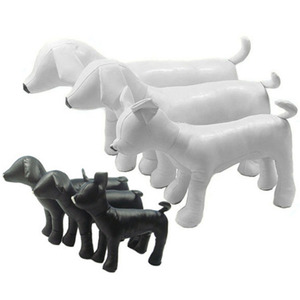 XINJI-Maniquí de postura de pie para perro, modelo de mascota negra, tamaño S, M, L, disponible, con orejas flexibles, maniquíes caninos para perro, color blanco - Product Image 1