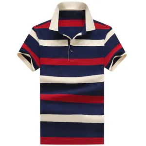 Custom Design FAMA Low MOQ Garment Factory Sustainable Fitness Polo Shirt Cotton 100% Striped Man Polo T-shirt