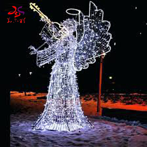 17 Năm Nhà Máy Chất Lượng Cao 3D <span class=keywords><strong>LED</strong></span> Mô Hình Năng Lượng Mặt Trời Chuỗi Đường Phố Giáng Sinh Trang Trí Kèn Thiên Thần Bức Tượng Nhỏ Motifs Ánh Sáng - Product Image 3
