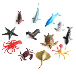 2023玩具海洋动物塑料泳池玩具套装 (12包) 水上玩具小雕像，儿童礼物，派对用品
