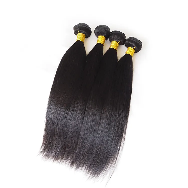 Fashion Style Human 4 Pcs Hair Bundles 1 Pcs 2*6 Lace Closure Straight Hair Bundle Human Hair