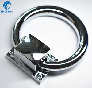 Batacchio Decorativo Rotondo in Zinco per Porte, Vendita all'Ingrosso, Placcato Cromo, Lega Moderna per Cucina, 305g/pz - Product Image 2