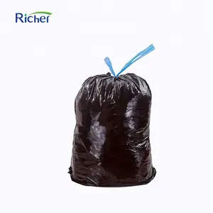 Kích Thước Lớn Màu Xanh Dây Rút Nhựa Thùng Rác Túi Rác Từ Chối Sack