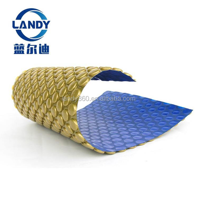 Cubierta Solar para Piscina Dorada y Azul