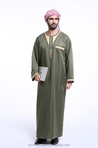 Uomini Arabia Thobe arabo Più Il Formato Islam Abbigliamento degli uomini di Abaya Caftano Islamico <span class=keywords><strong>Abiti</strong></span> Maschio Vestito Da Musulmano ETH802 - Product Image 5