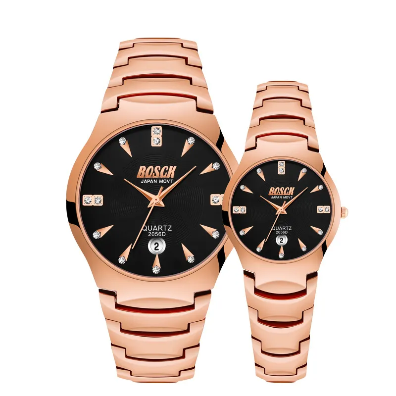 BOSCK Fashion Men Watch Women Brand Luxury Women Watches Men Tungsten Steel Waterproof Quartz feminino Female Casual Watch Gift