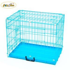 กรงสุนัขพับได้กรงลวดตาข่ายสัตว์เลี้ยงลังสุนัขสีน้ำเงิน - Product Image 2