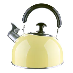 304 stainless steel yellow color whistling water kettle with bakelite handle