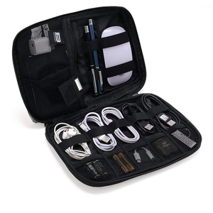 Portable <strong>Double</strong>-<strong>Layer</strong> Waterproof Travel Cable Organizer Pouch All-In-One Storage Bag for Accessories Carry <strong>Case</strong> - Product Image 1