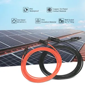 PV1-F Panel Surya Dc Kabel Surya Hitam atau Merah 4.0mm2 6.0mm2 10.0mm2