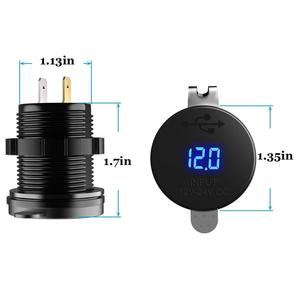 Étanche <span class=keywords><strong>12V</strong></span> 24V Type C PD QC 3.0 <span class=keywords><strong>USB</strong></span> chargeur de <span class=keywords><strong>voiture</strong></span> LED voltmètre <span class=keywords><strong>adaptateur</strong></span> secteur pour téléphone intelligent tablette bateau moto - Product Image 6