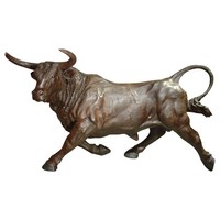 Estatua de toro dorado animal bronce exterior grande hecha a medida para decoración de jardín