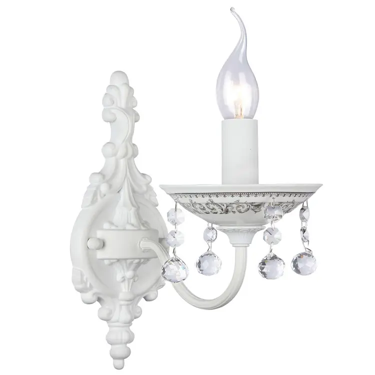 Chinese Manufacturer Metal Crystal Ceramic Candlestick E14 Wall Sconce