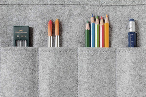 Organisateur <span class=keywords><strong>mural</strong></span> <span class=keywords><strong>de</strong></span> <span class=keywords><strong>bureau</strong></span> en feutre avec poches pour outils, papeterie et bricolage, motif porte-bonheur - Product Image 5