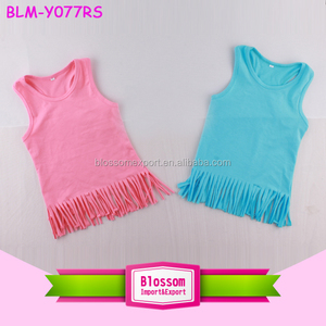 Solido Bianco Tinta Unita In Bianco Canotta Bambino Ragazze Frangia Nappa Assetto <span class=keywords><strong>T</strong></span> <span class=keywords><strong>Shirt</strong></span> Scoop Neck Bambini Fringe Hem Camicie - Product Image 4