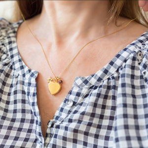 Inspire Jewelry Fashion 18k Gold Plated Jewelry Personalised <strong>Heart</strong> <strong>Locket</strong> With Birthstone for Christmas Necklace - Product Image 5