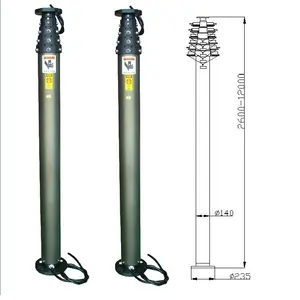 40 voet telescopische pneumatische tv antenne mast pole