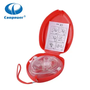 Compower 라텍스 무료 구조 얼굴 포켓 개인 키 체인 호흡기 응급 처치 Cpr 마스크