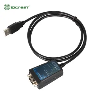 IOCREST Kabel Seri DB9, 1M USB Ke Konverter Serial USB 2.0 Ke RS-232 Pria (9-Pin) dengan Chipset FTDI 231 Mendukung Win10