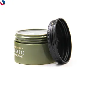 Tarro de crema cosmético redondo de plástico con tapa de rosca con vidrio esmerilado de aluminio verde Keyo 120ml máscara para el cuidado de la piel personalizada
