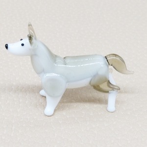 가정 장식을위한 무라노 램프 작업 유리 공예 허스키 개 동물 입상 - Product Image 3