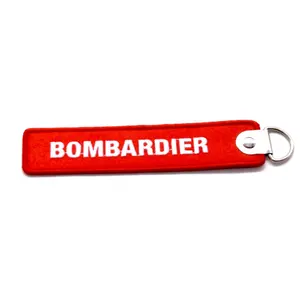 Creative Promotional Souvenir Woven Embroidery Logo Fabric Key Chains