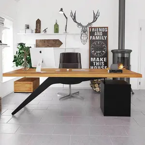 Table de bureau industrielle en bois massif, taille de l175 * d75 * h75 cm, prix Exw, 346 $/pièce, commande personnalisée quantité minimale de commande ot012