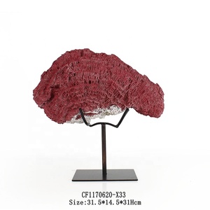 Résine artificielle de corail rouge, 10 pièces, Base métallique, décor de maison - Product Image 2