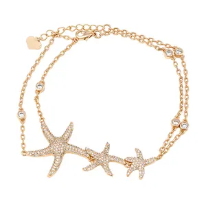 74616 arábia saudita bijuterias 18k ouro starfish pulseiras legal para adolescentes