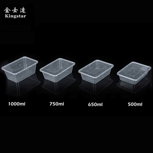 Eco-friendly 1000 ml Rectangular de plástico recipiente de comida <span class=keywords><strong>para</strong></span> <span class=keywords><strong>llevar</strong></span> con tapa - Product Image 3