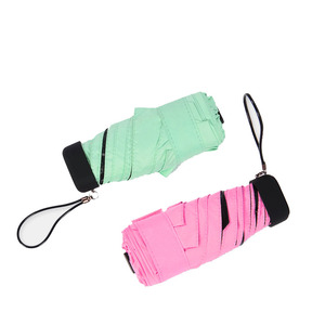 Mini Ombrello Stile Giapponese con Logo Personalizzato, Pieghevole in 5 Sezioni, Leggero, Antivento, Compatto, da Viaggio, Antipioggia in Plastica - Product Image 1