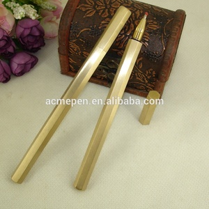 Bút Mực Lỏng Lục Giác Làm Bằng Tay Acmecs, Văn Phòng Phẩm Cổ Điển Dành Cho Doanh Nhân, Quà Tặng, Bút Mực Vàng Đồng 0.5Mm - Product Image 2