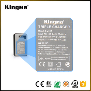 KingMa Haute Qualité 3 Port <span class=keywords><strong>USB</strong></span> Triple Chargeur avec <span class=keywords><strong>Micro</strong></span> <span class=keywords><strong>USB</strong></span> Câble pour Gopro Hero 4 Sport <span class=keywords><strong>Action</strong></span> Caméra AHDBT-401 Batterie - Product Image 6