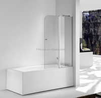 Pare-baignoire pliant 1 porte ouverte 1 fixe